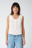 Jennifer Glasgow Devon Top in Ivory Stripes