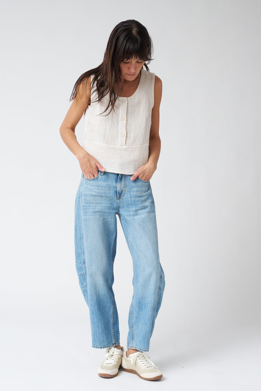 Ava Flutter Slung Fit Jeans - Dover Wash