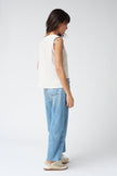 Jennifer Glasgow Devon Top in Ivory Stripes