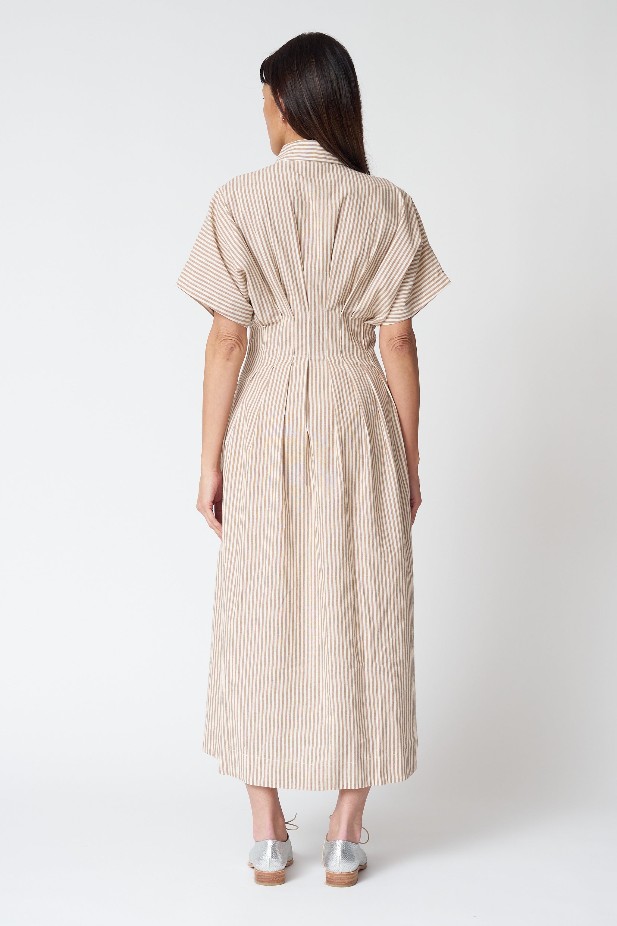 Striped Cotton Button Down Shirtdress