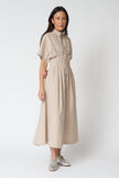 Striped Cotton Button Down Shirtdress