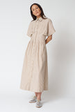 Striped Cotton Button Down Shirtdress
