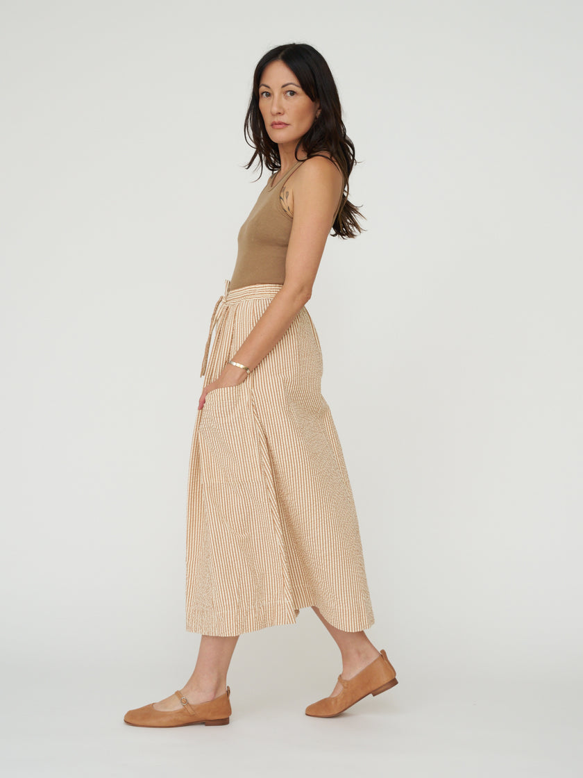 TOAST Stripe Cotton Seersucker Patch Pocket Skirt