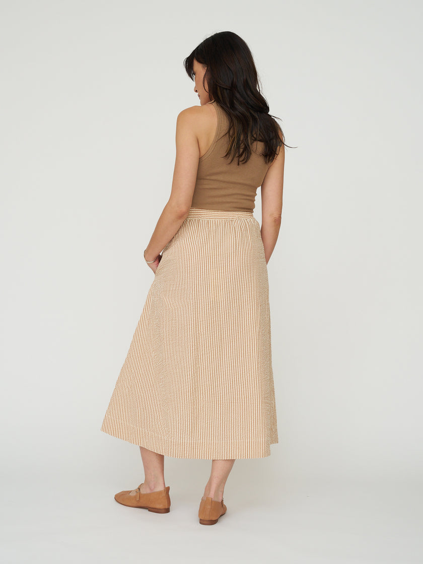 TOAST Stripe Cotton Seersucker Patch Pocket Skirt