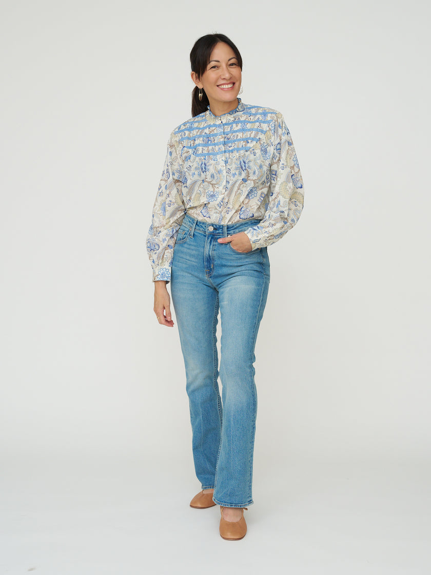 Sonmer Smocked Andrea Top in Blues