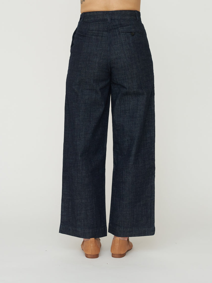 TOAST Side Button Annie Jean - Dark Indigo Wash