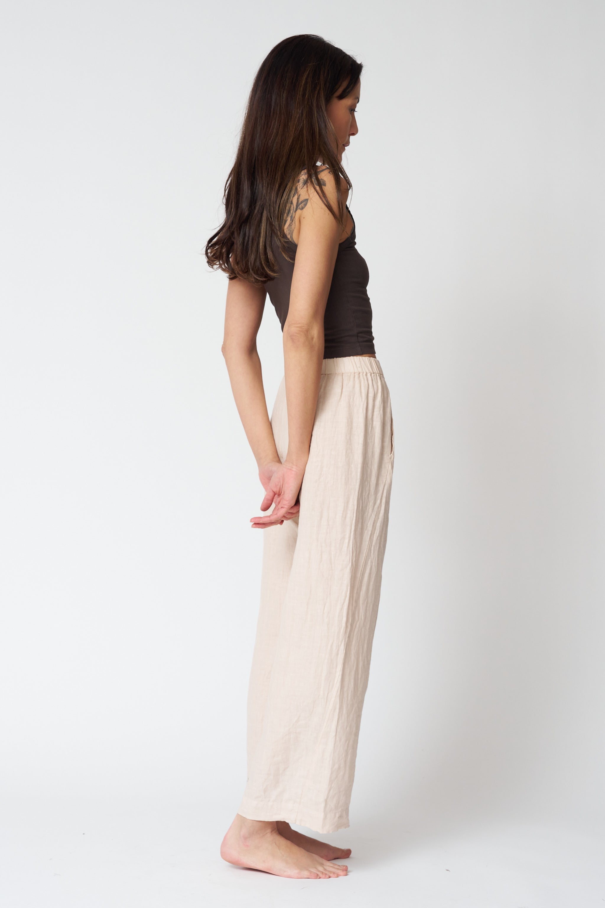 Lola Linen Pant in Sandcastle