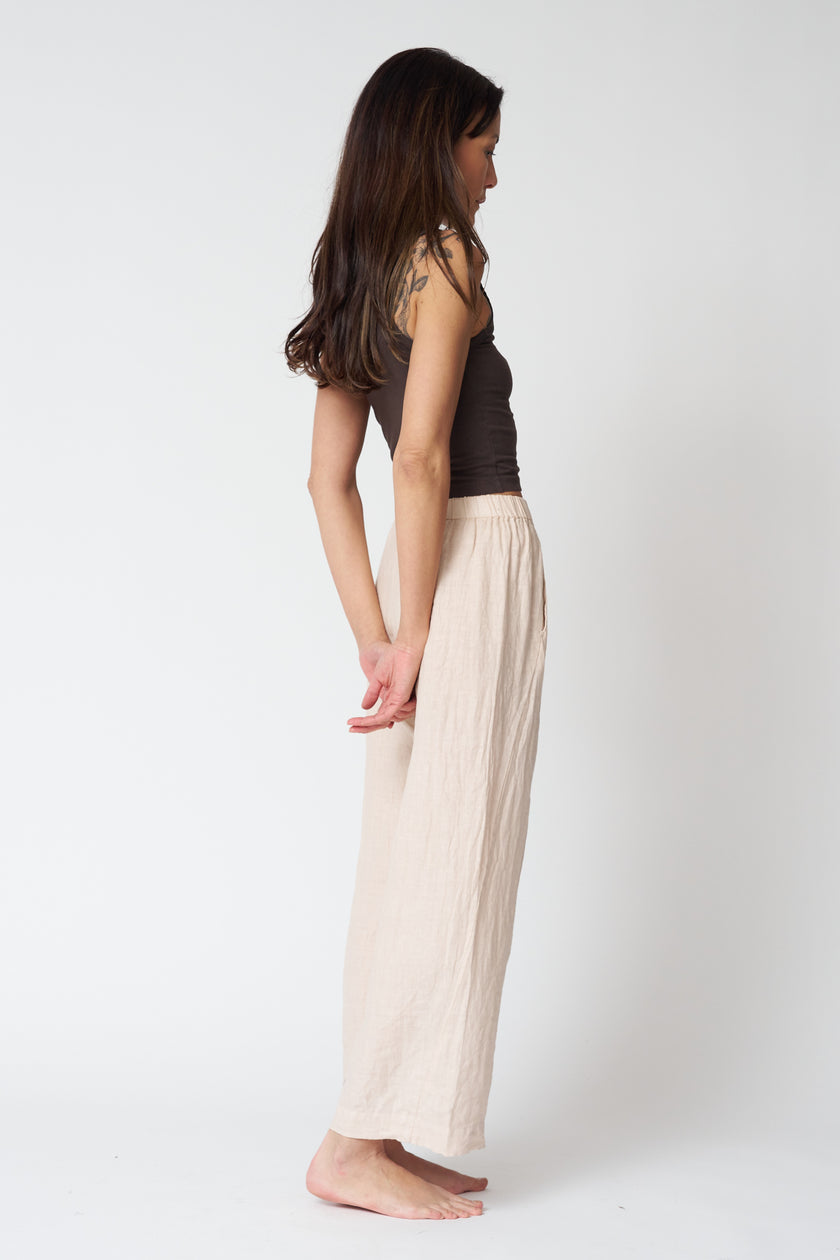Lola Linen Pant in Sandcastle