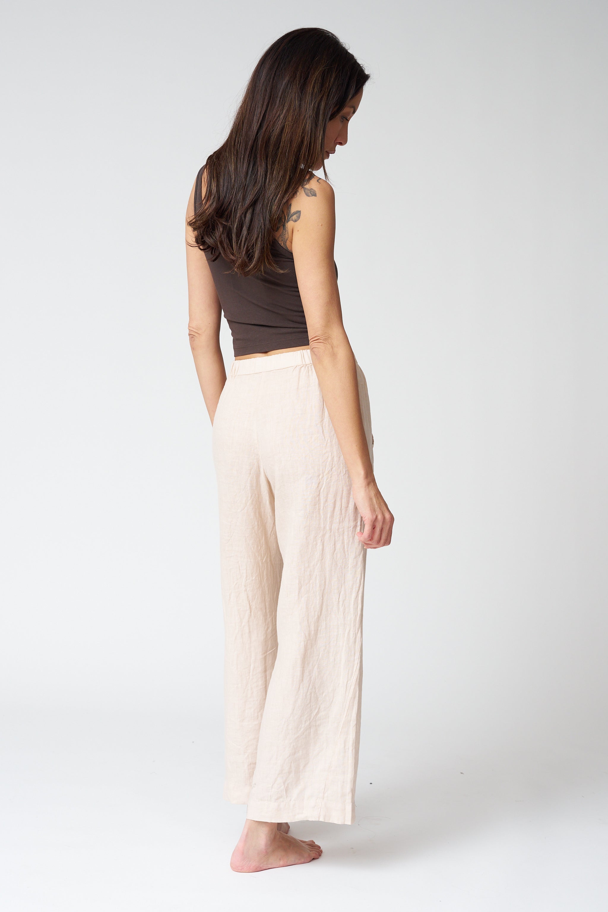 Lola Linen Pant in Sandcastle