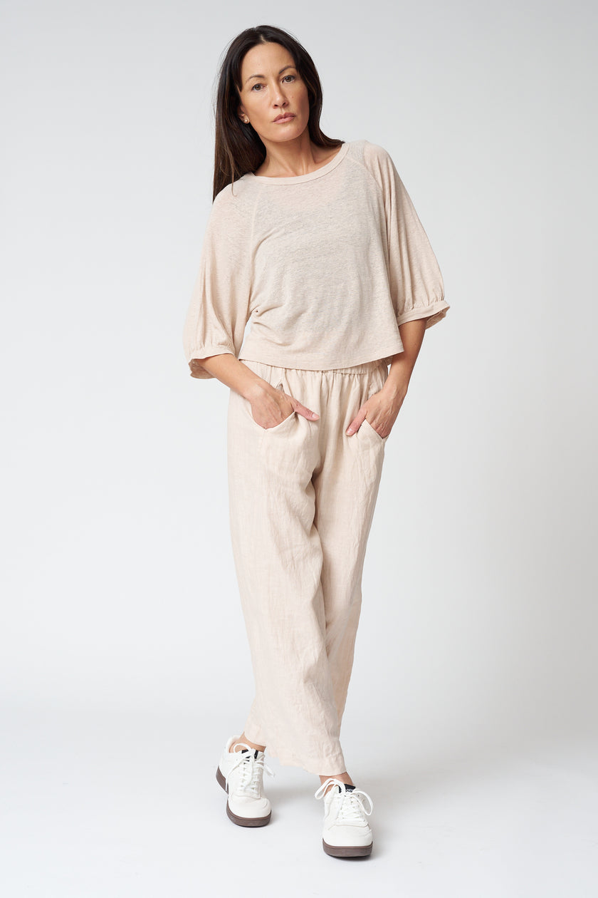 Lola Linen Pant in Sandcastle