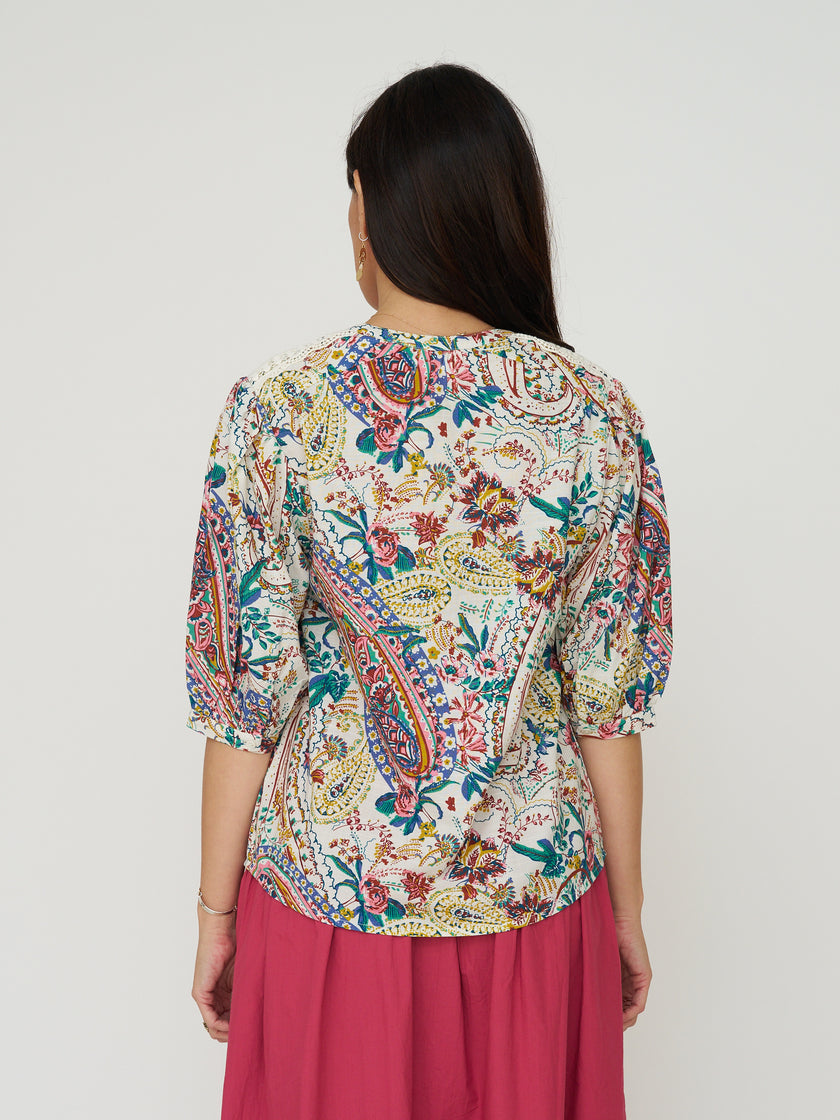 Sonmer Louisa Top in Autumn Floral