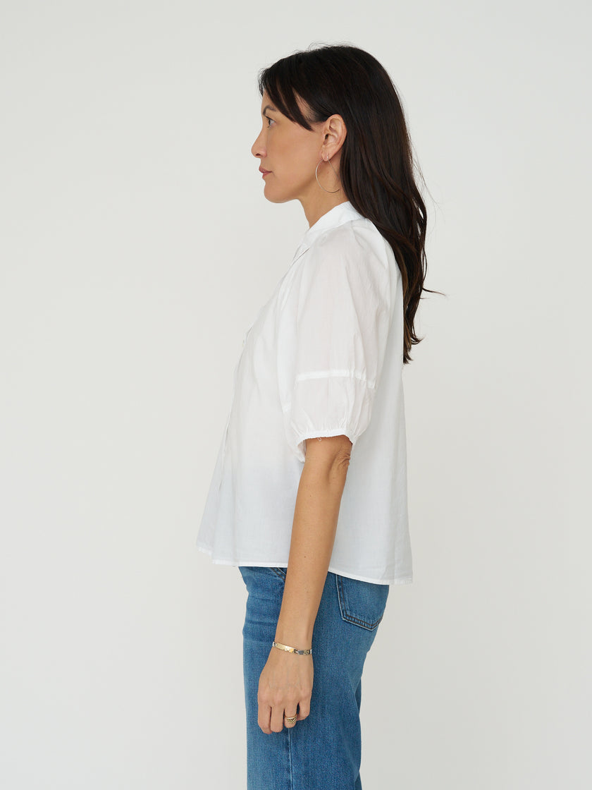 Autumn Cotton Poplin Button Down - White Cotton