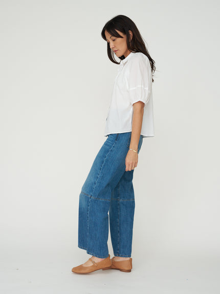 Velvet by G&S Autumn Cotton Poplin Button Down - White Cotton