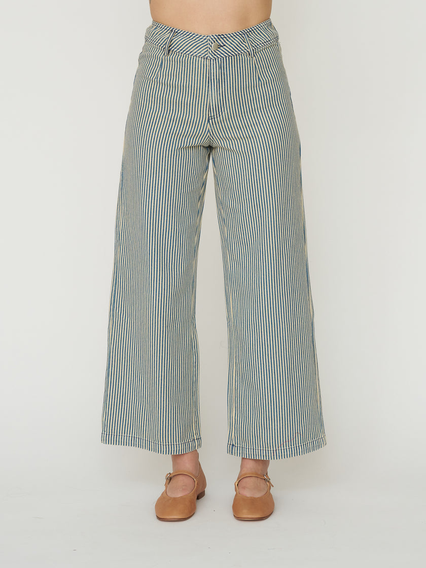 Striped Flat Front Jean