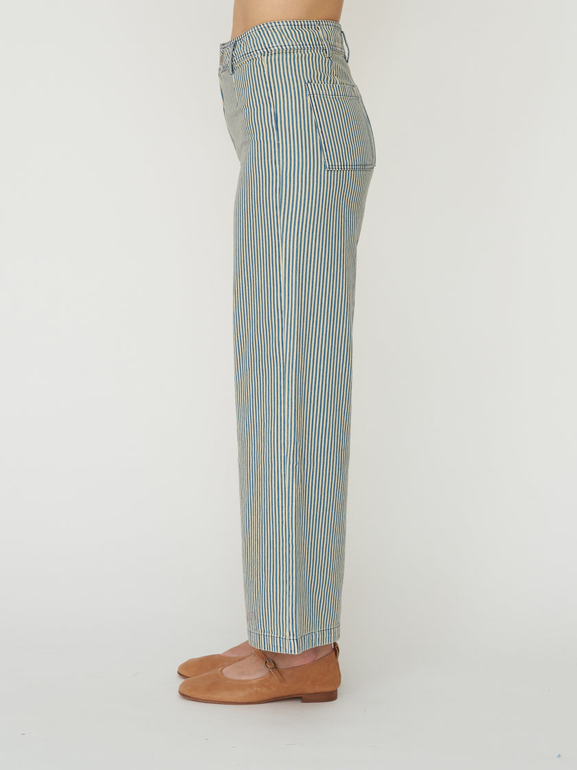 Striped Flat Front Jean
