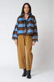 Brushed Plaid Bomber Jacket