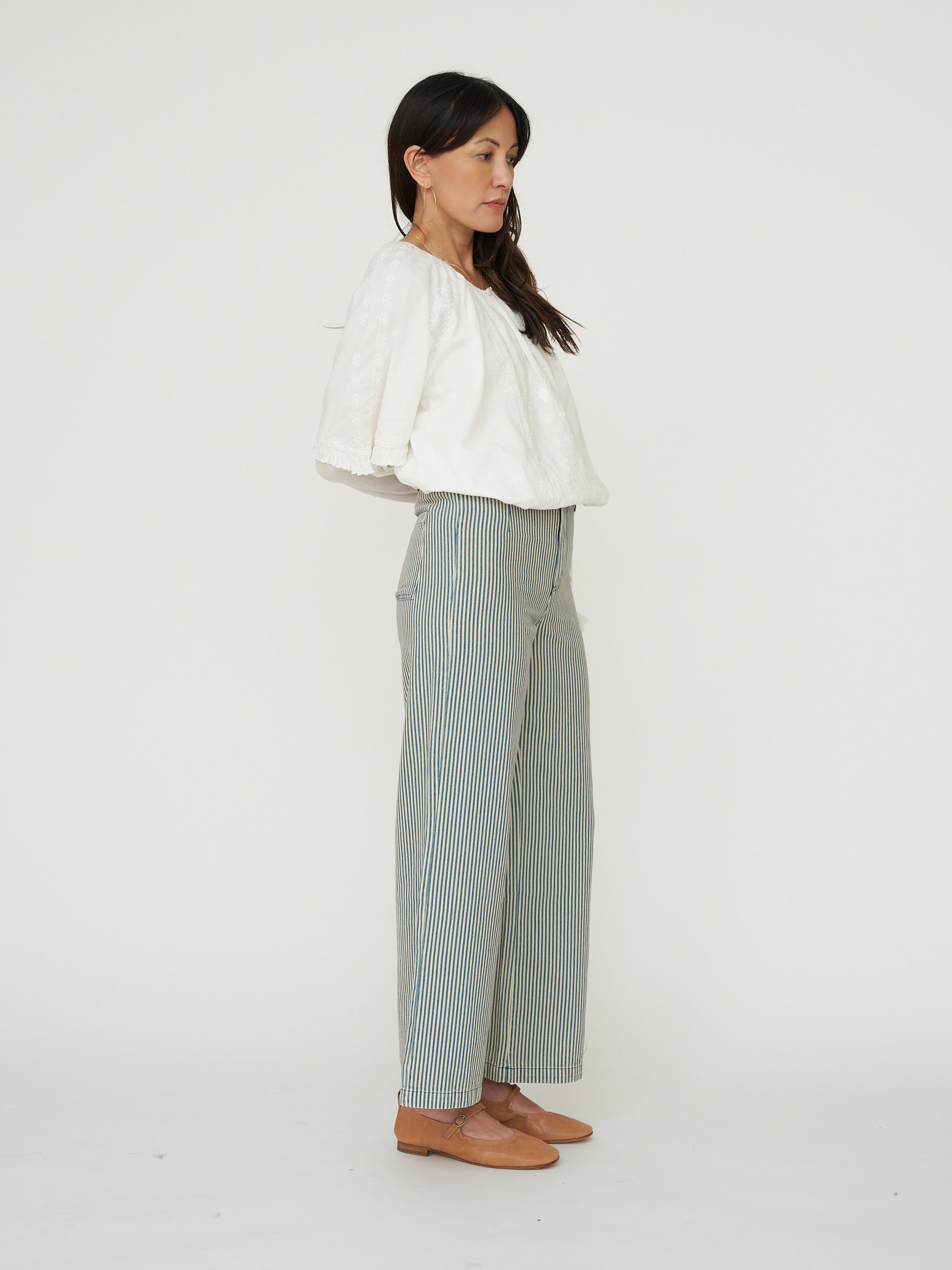 Striped Flat Front Jean