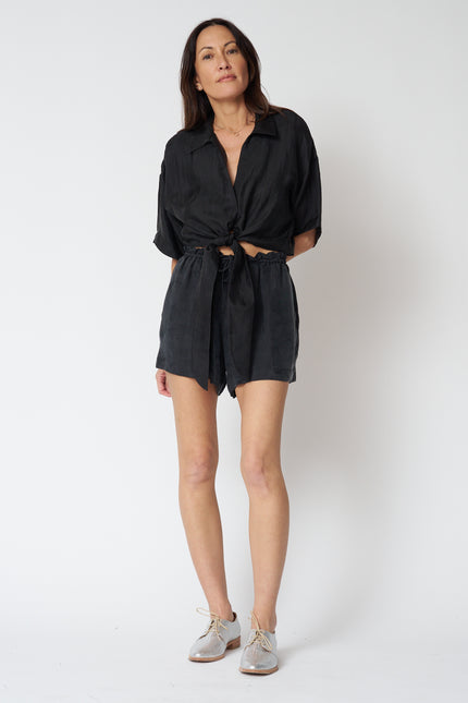 Lucid Flow Tie Shorts in Black