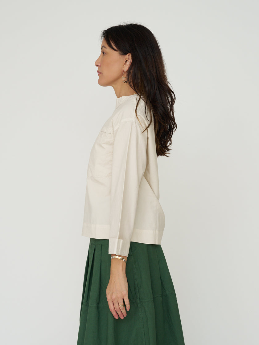 TOAST Cotton Linen Poplin Smock Top - Raw Linen