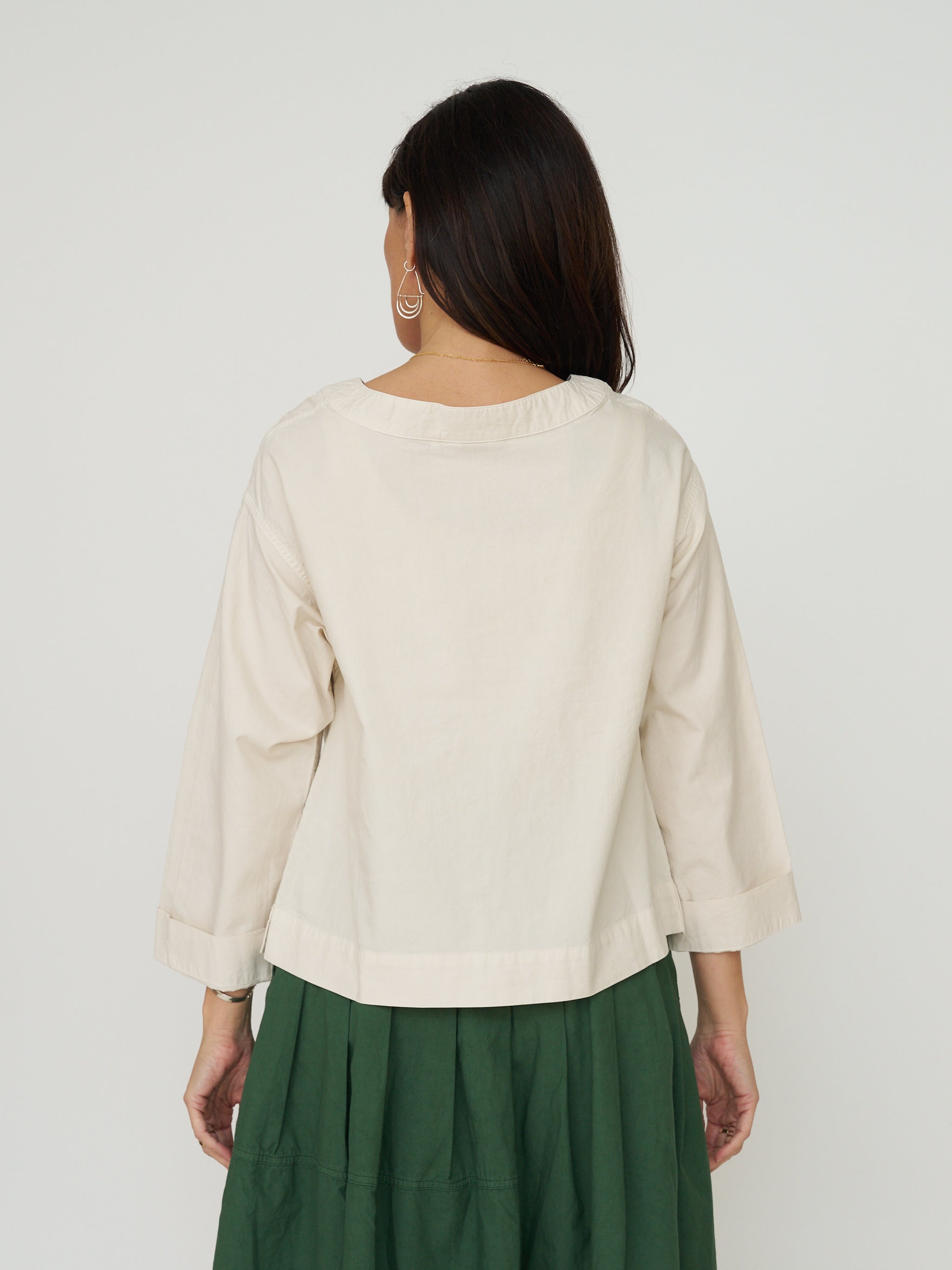 TOAST Cotton Linen Poplin Smock Top - Raw Linen