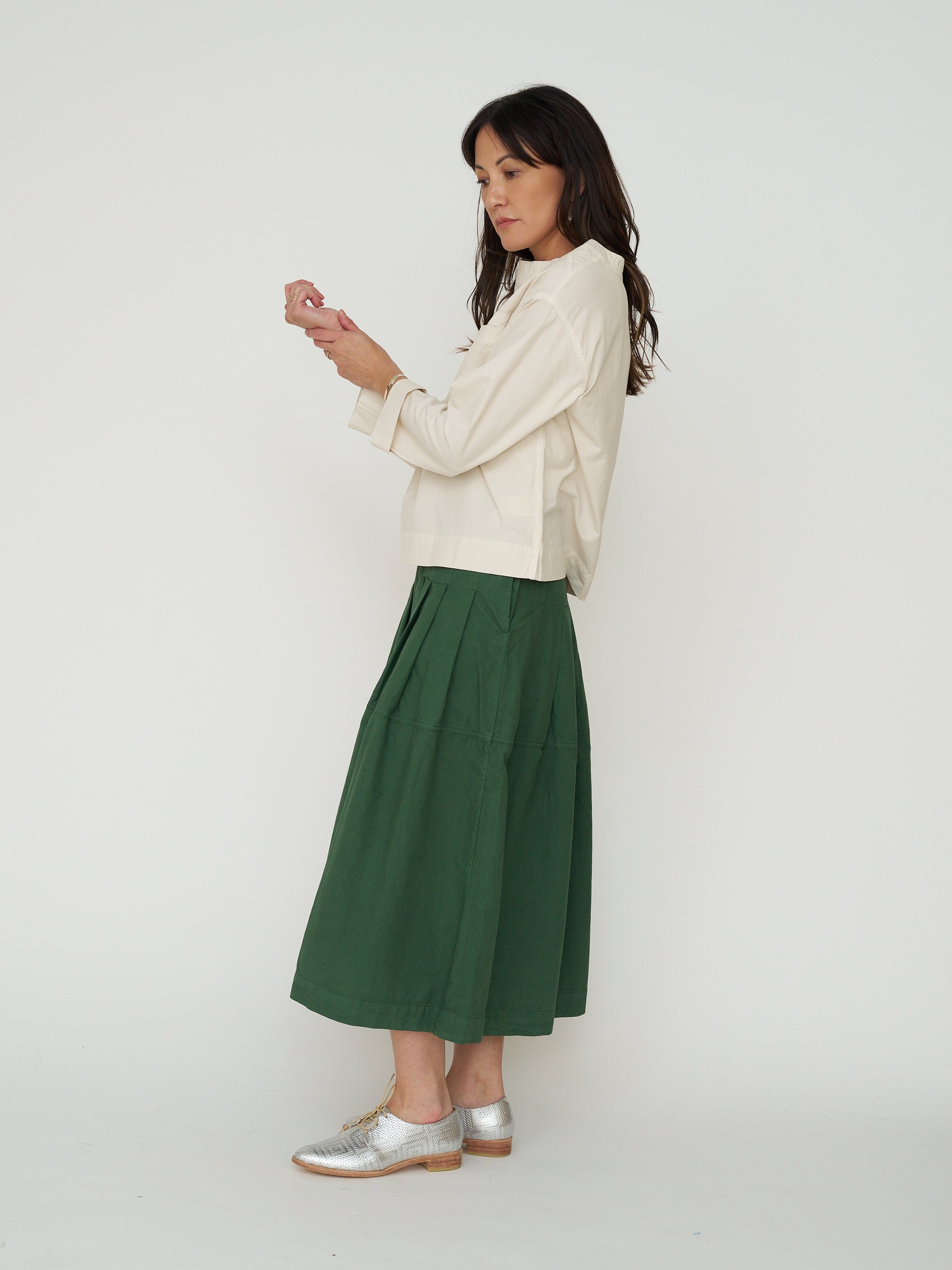 TOAST Cotton Linen Poplin Smock Top - Raw Linen