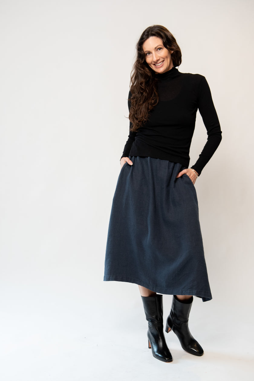 Jungmaven 100% Hemp Tennessee Skirt - Navy