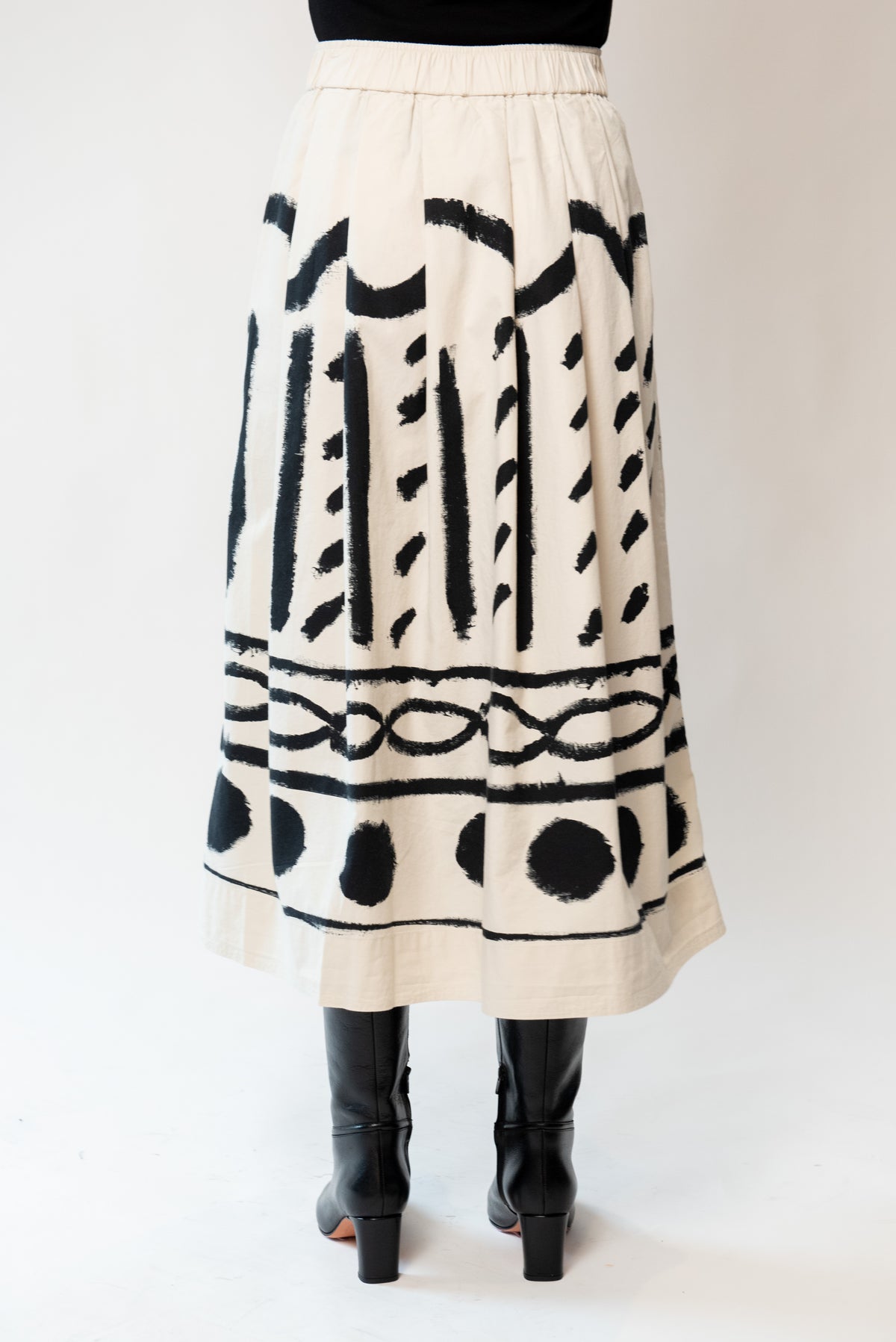 Harvest Print Cotton Linen Poplin Skirt