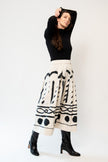 Harvest Print Cotton Linen Poplin Skirt