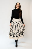 Harvest Print Cotton Linen Poplin Skirt