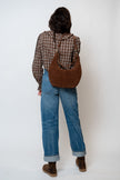Relaxed Ruffle Top in Cocoa Plaid