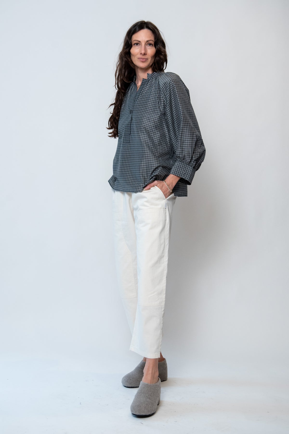 Catrin Cotton Silk Check Shirt