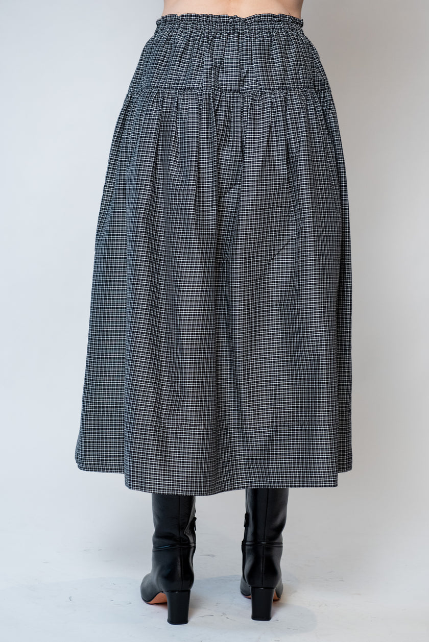 Cotton Silk Check Skirt