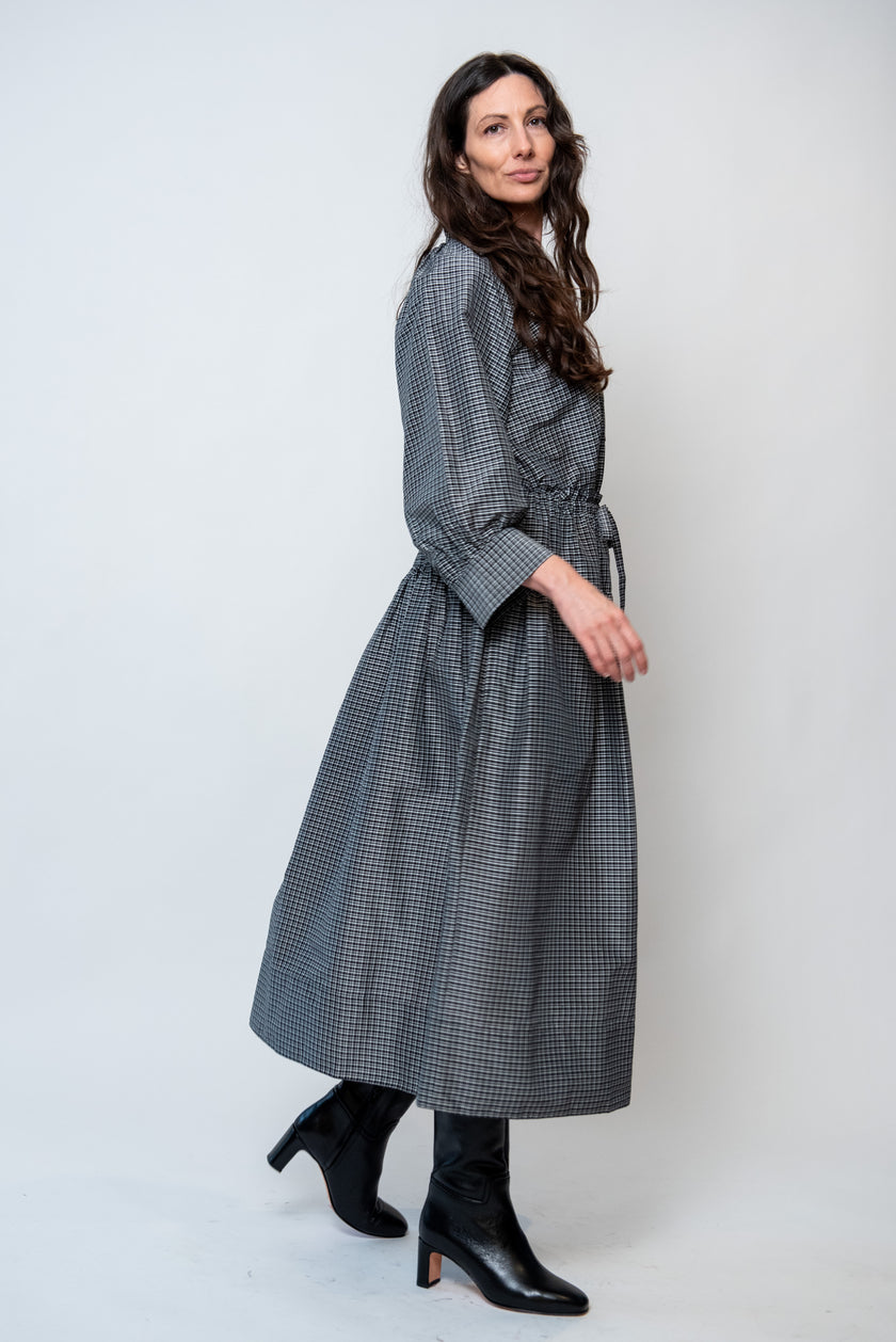 Cotton Silk Check Skirt