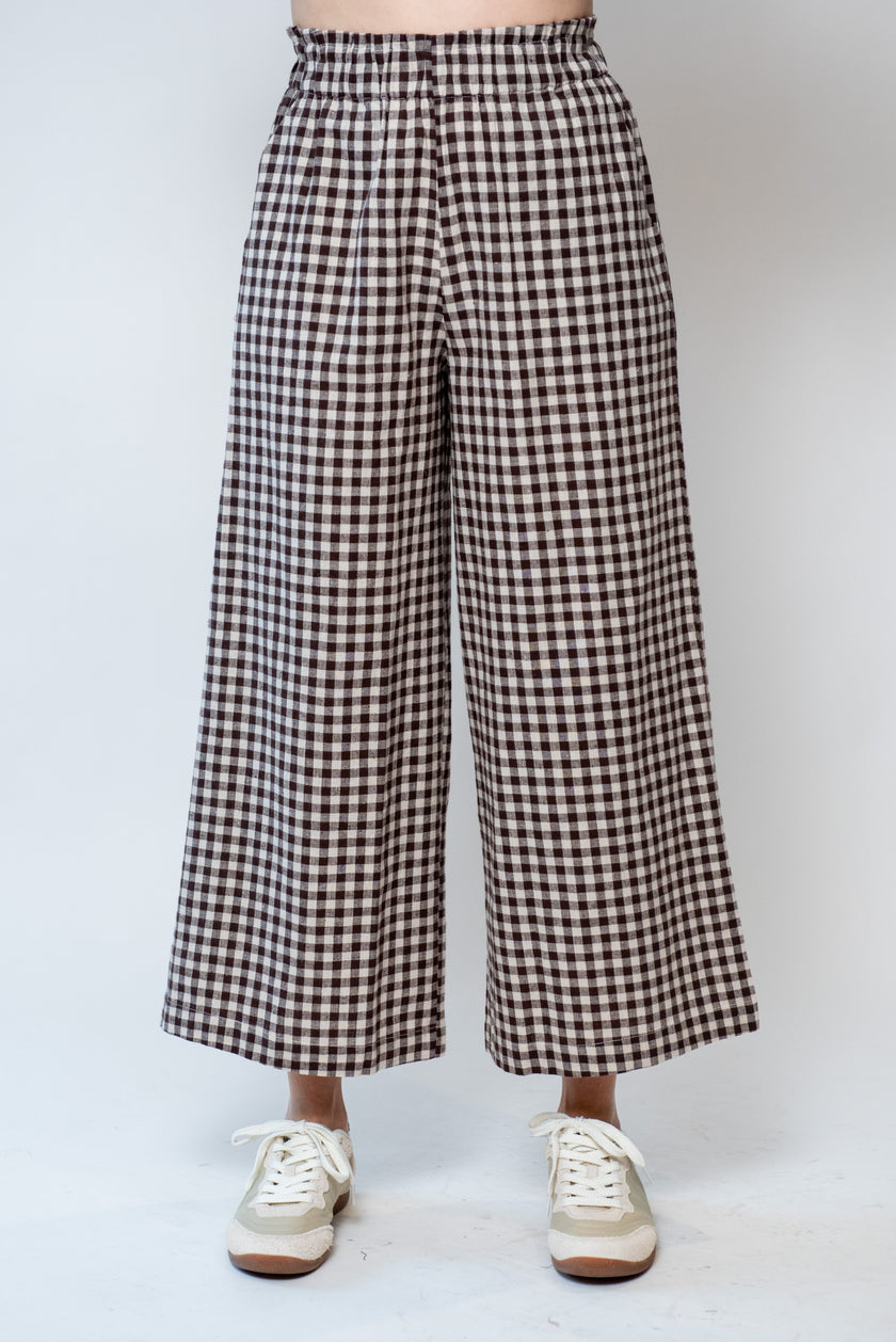 Pull-On Pocket Pant in Cocoa Gingham