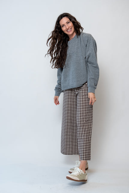 Pull-On Pocket Pant in Cocoa Gingham