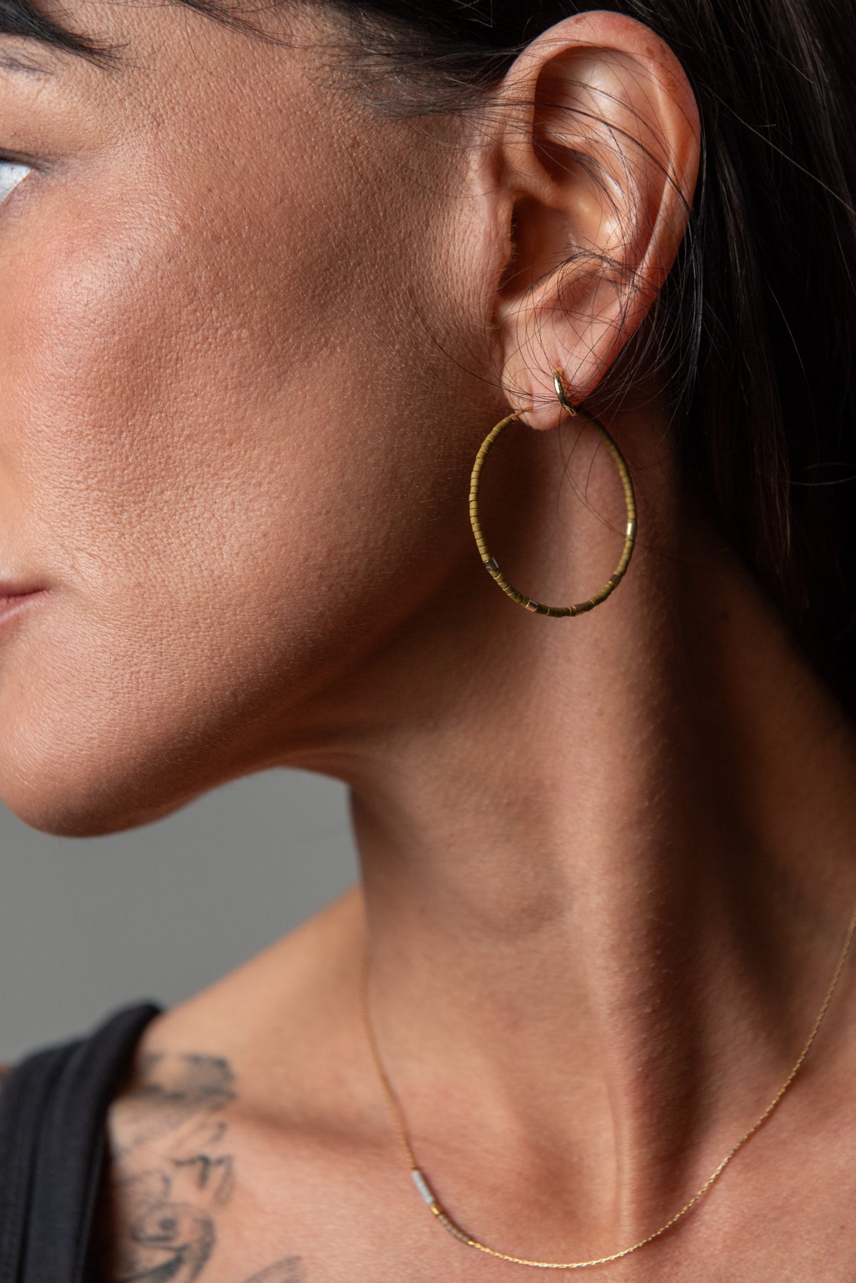 Minimalist Gold Bar hoops