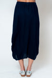 The Fae Lightweight Linen Barrel Skirt in Navy