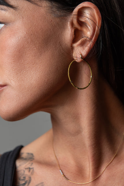 Minimalist Gold Bar hoops