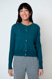 Lavina Pointelle Cardigan in Teal