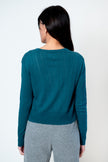 Lavina Pointelle Cardigan in Teal