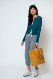 Lavina Pointelle Cardigan in Teal