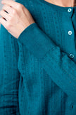 Lavina Pointelle Cardigan in Teal