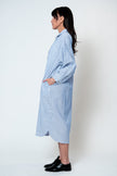 Artist Long Shirt in Blue Pinstripe