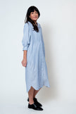 Artist Long Shirt in Blue Pinstripe