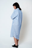 Artist Long Shirt in Blue Pinstripe