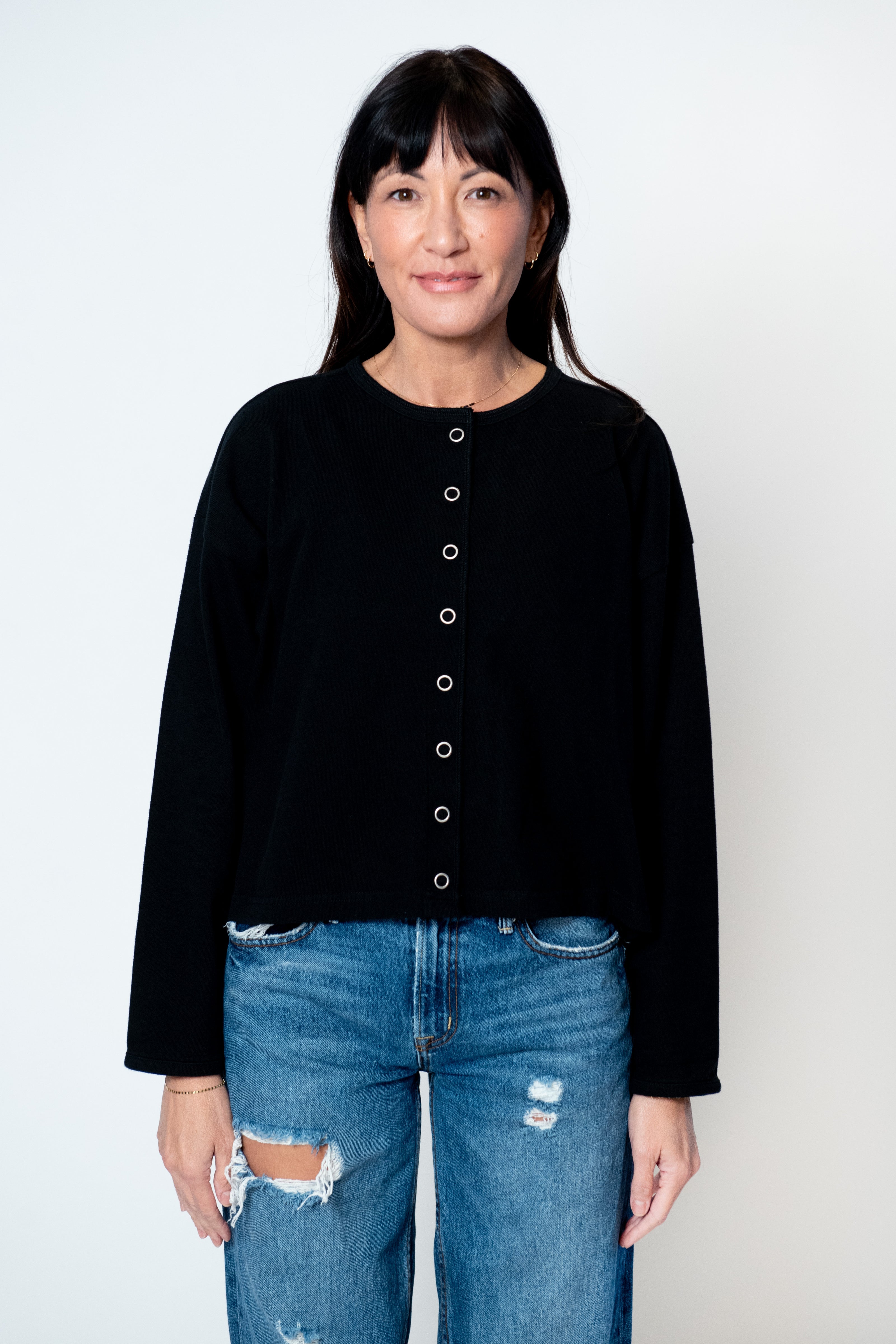 Soft Jersey Snap Cardigan