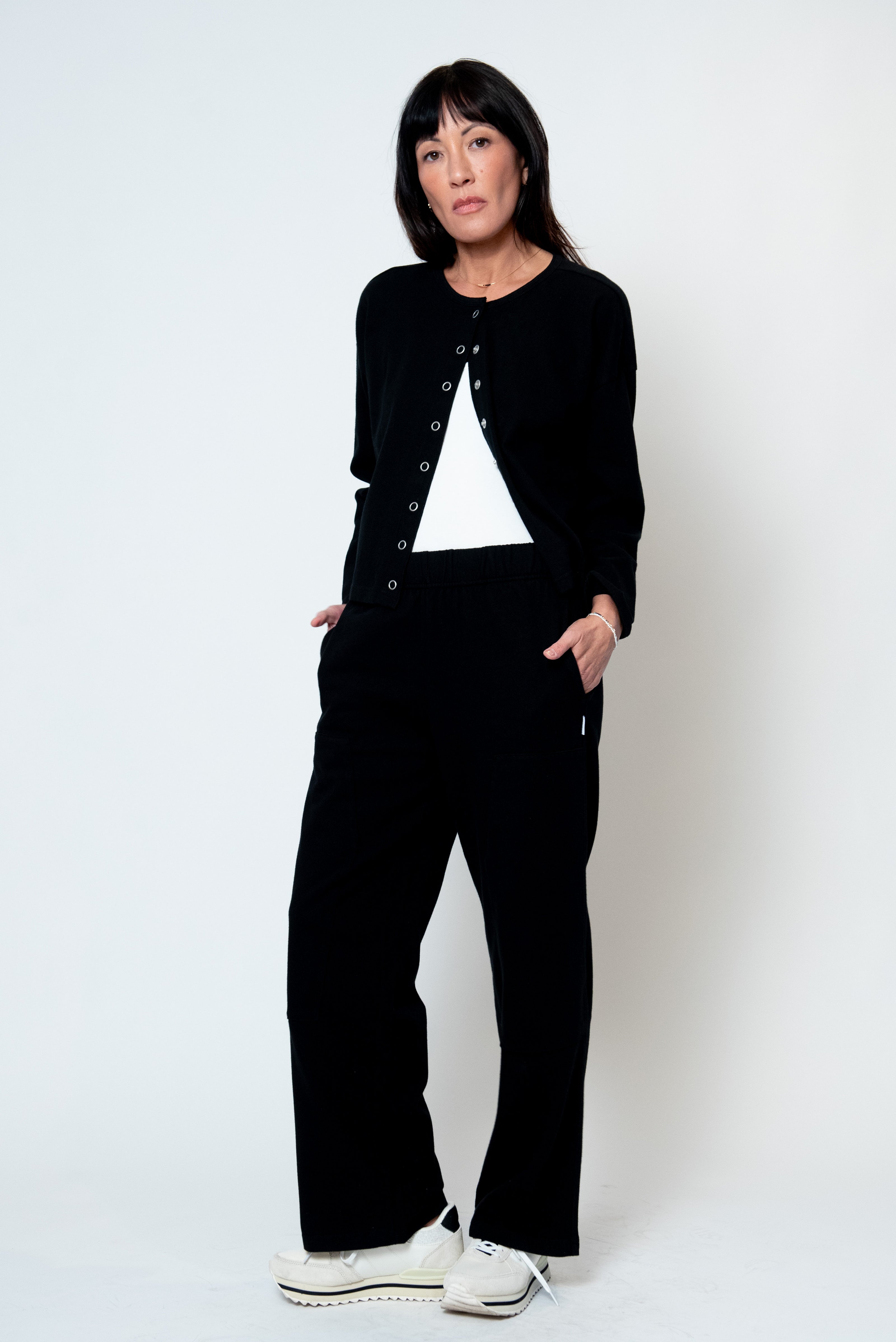 Soft Jersey Snap Cardigan