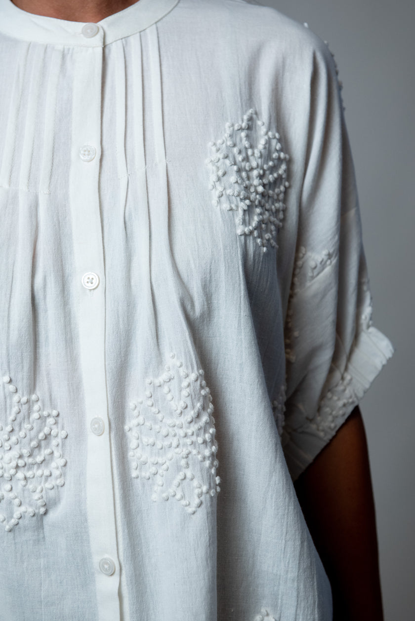 Mandarin Collar Top - Organic Cotton - Various Colors