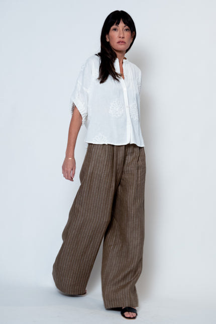 Mandarin Collar Top - Organic Cotton - Various Colors