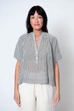 Artist Button Down in Charcoal Stripe